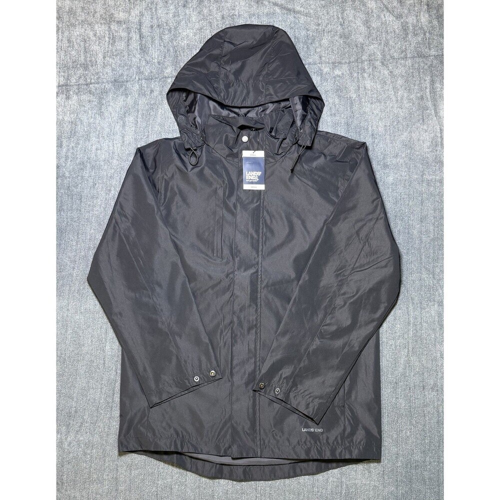 NWT Lands' End All-Weather 3-in-1 Jacket Men's Small Black Full-Zip Hooded